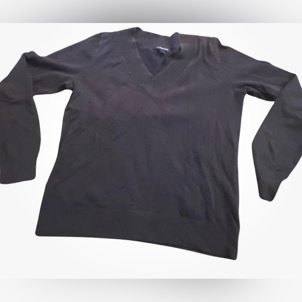 Lands’ End Women’s V-Neck Sweater True Navy Sz XS P 2-4
